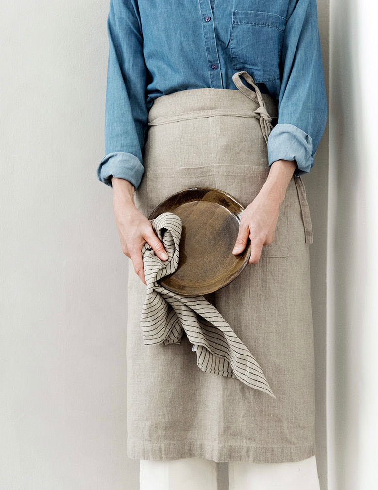 Garçon Apron: Natural with Stamp