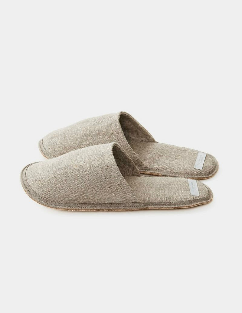 Linen Slippers: Natural