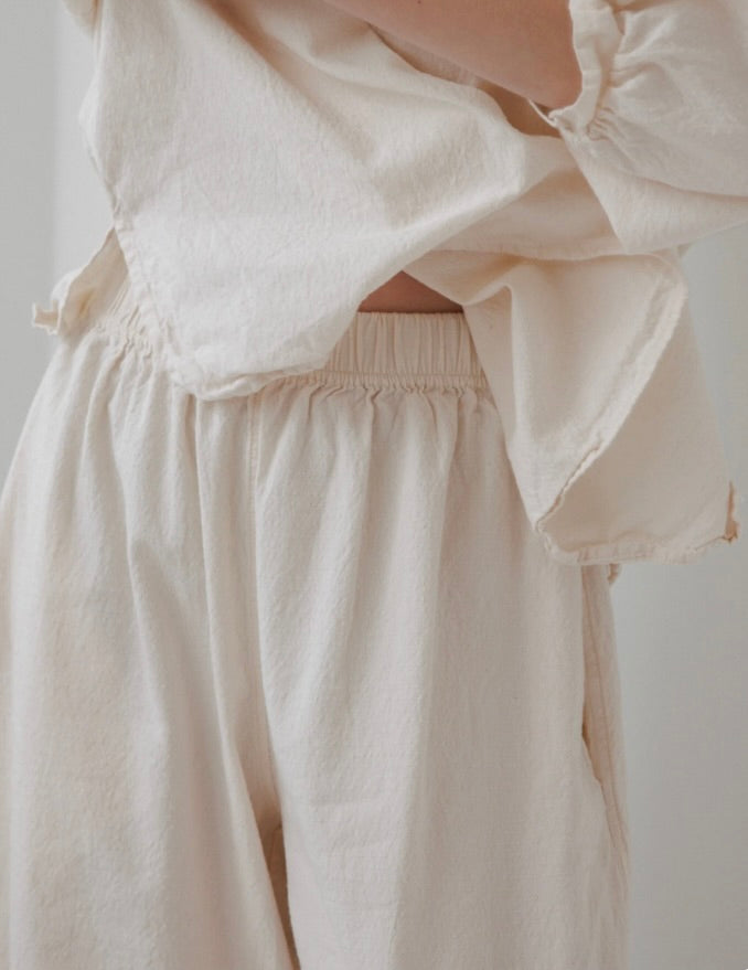 Wol Hide Wide Trouser: Natural