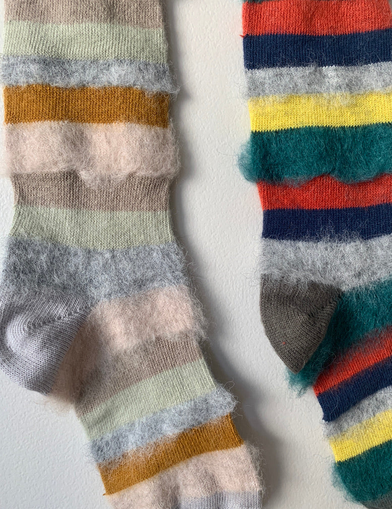 Fuzzy Alpaca Stripe Socks