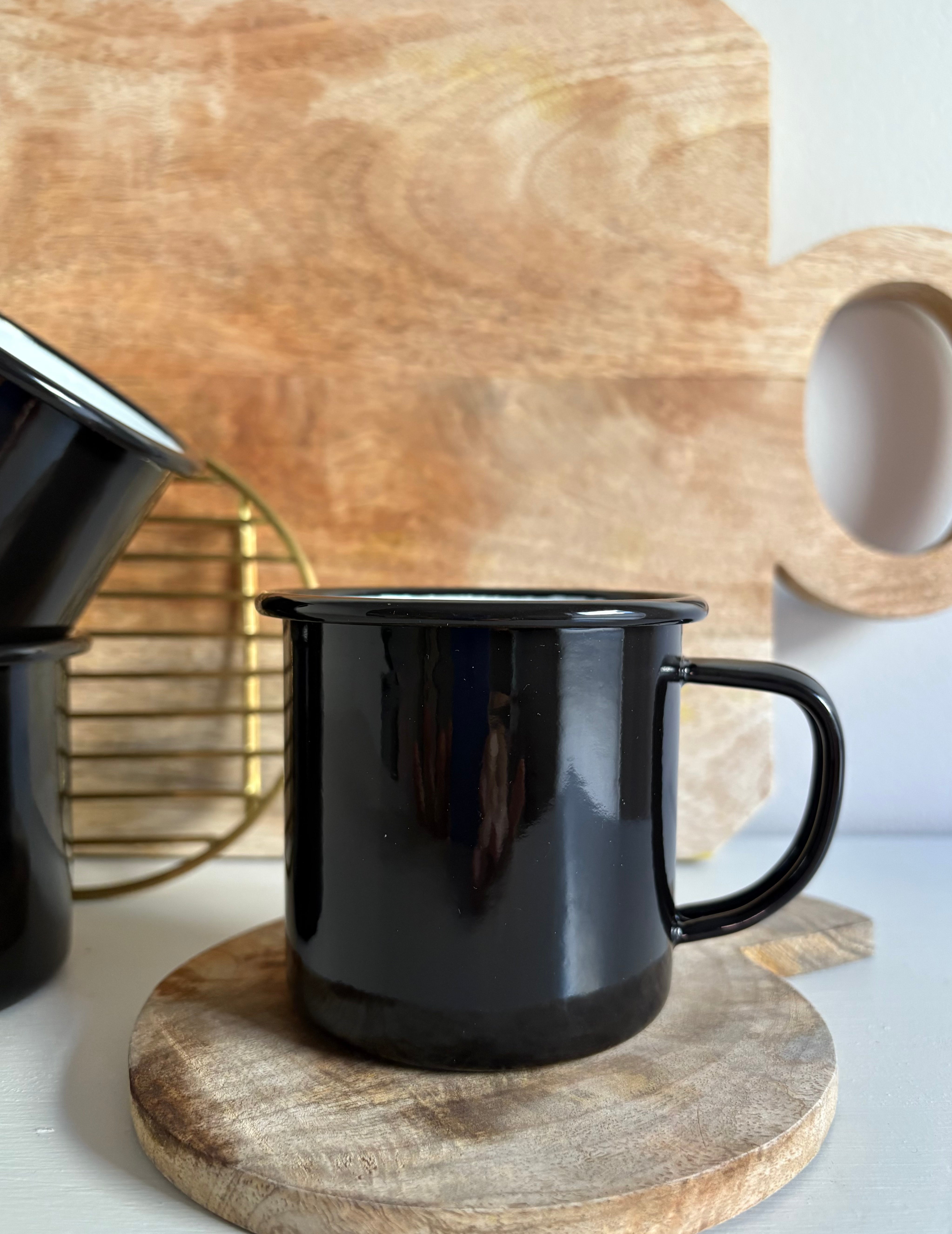 Falcon Enamelware Mug: Coal Black