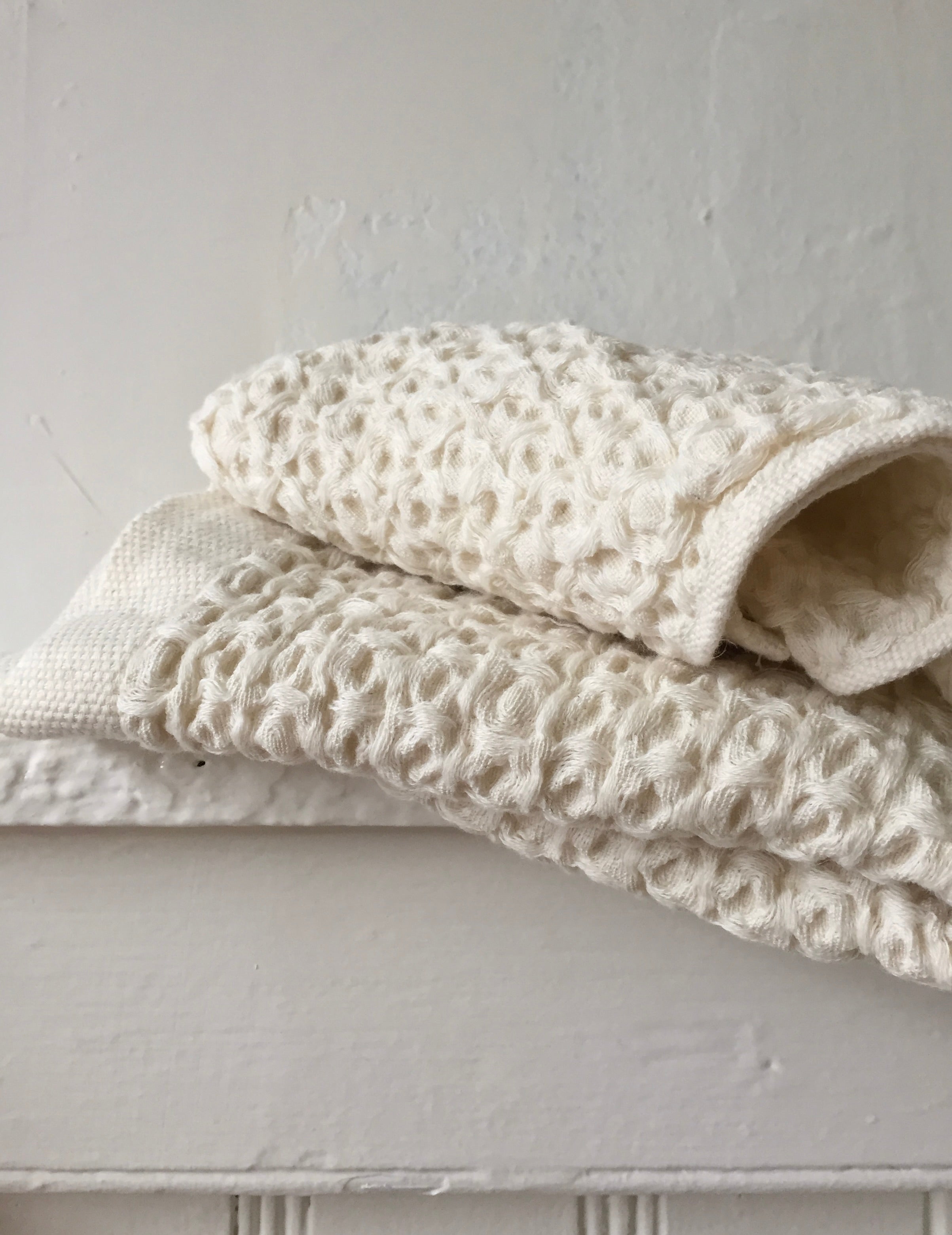 Kontex Lattice Towels: Ivory