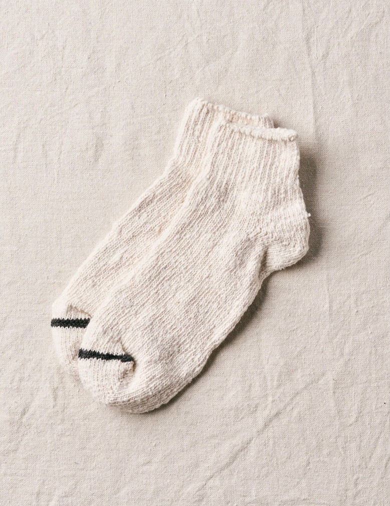 'Garabou' Organic Cotton Ankle Socks: Natural