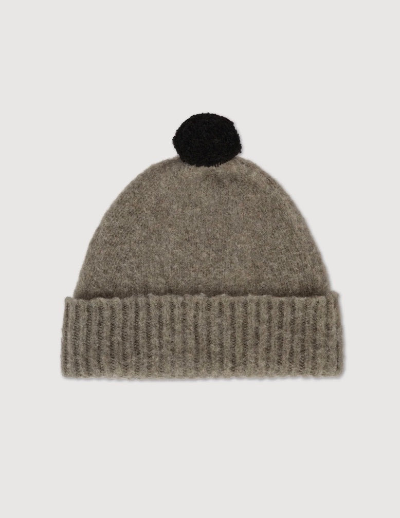 Brushed Hat with PomPom: Moss