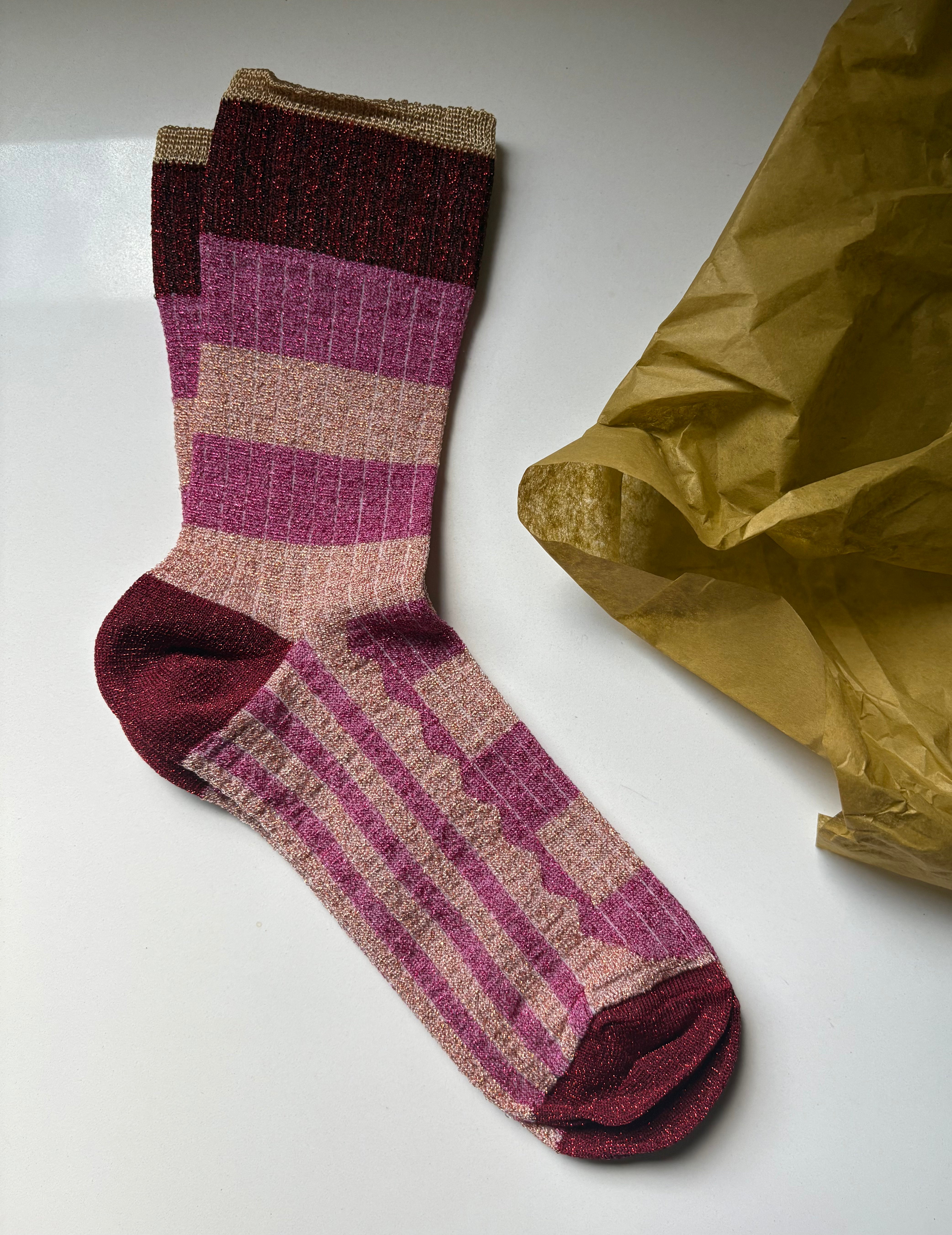 Exquisite J: Stripe & Sparkle Socks