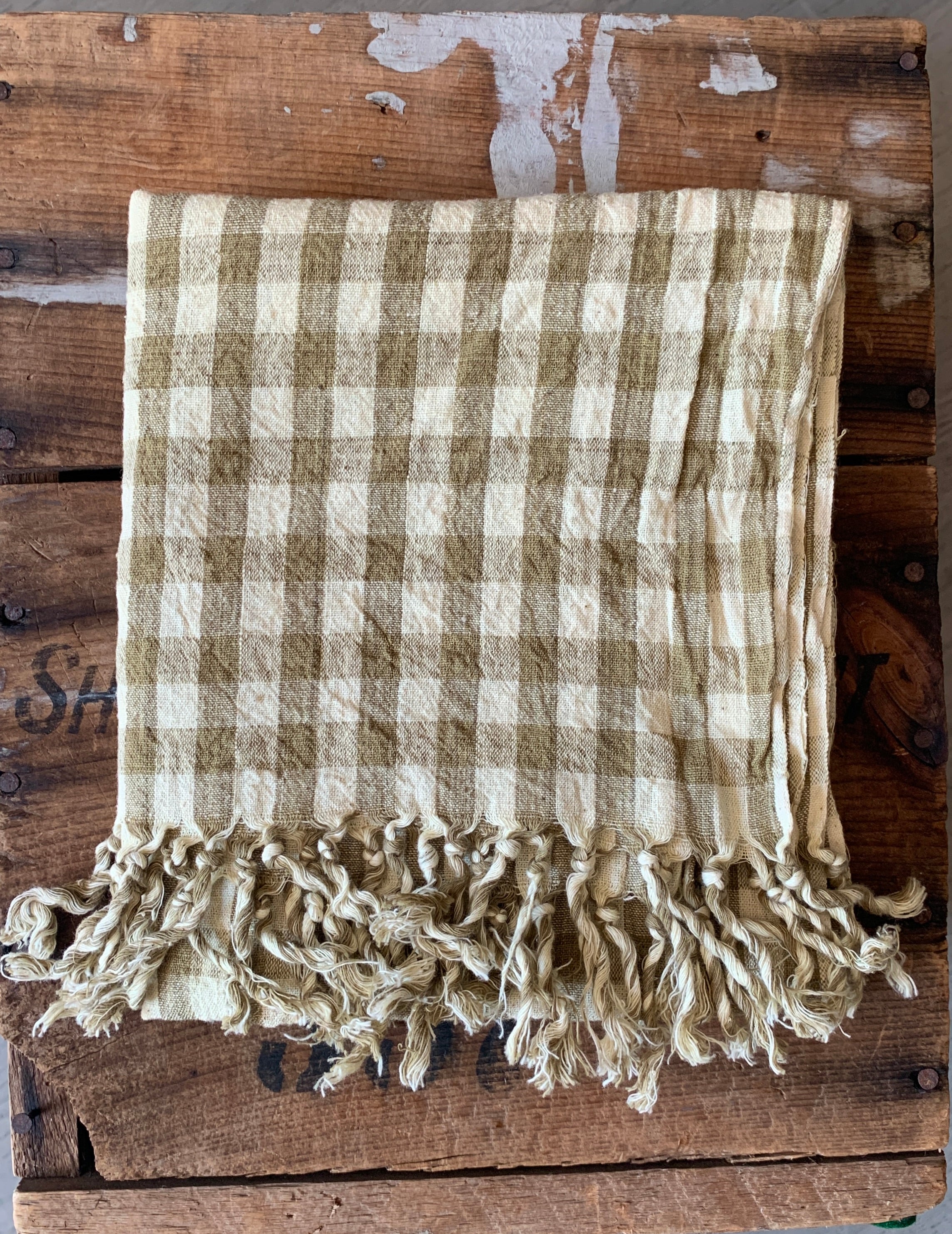 Hand-Loom Kitchen Cloth: Khaki Check