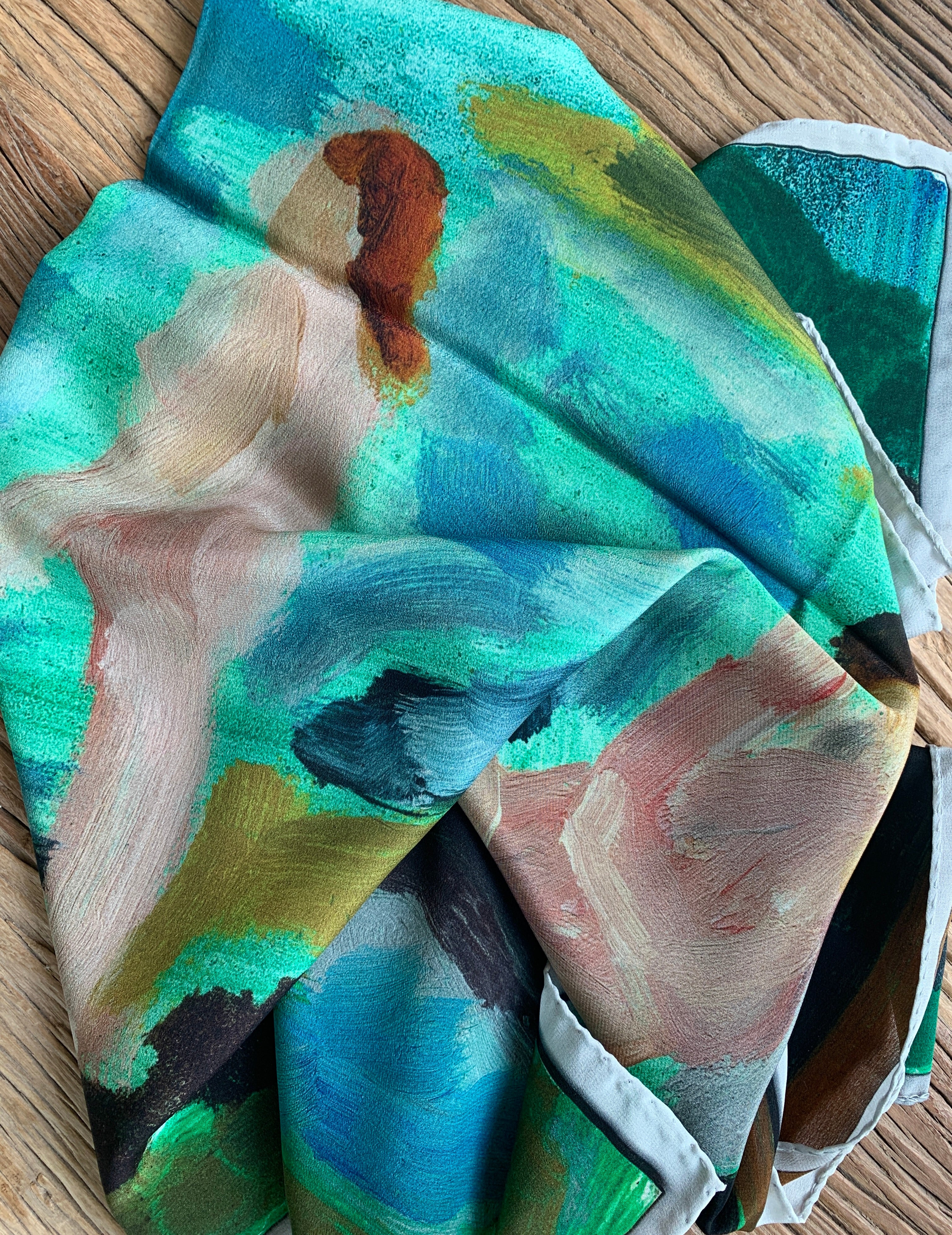 Hugo Guinness Silk Scarf: Forest Bathers