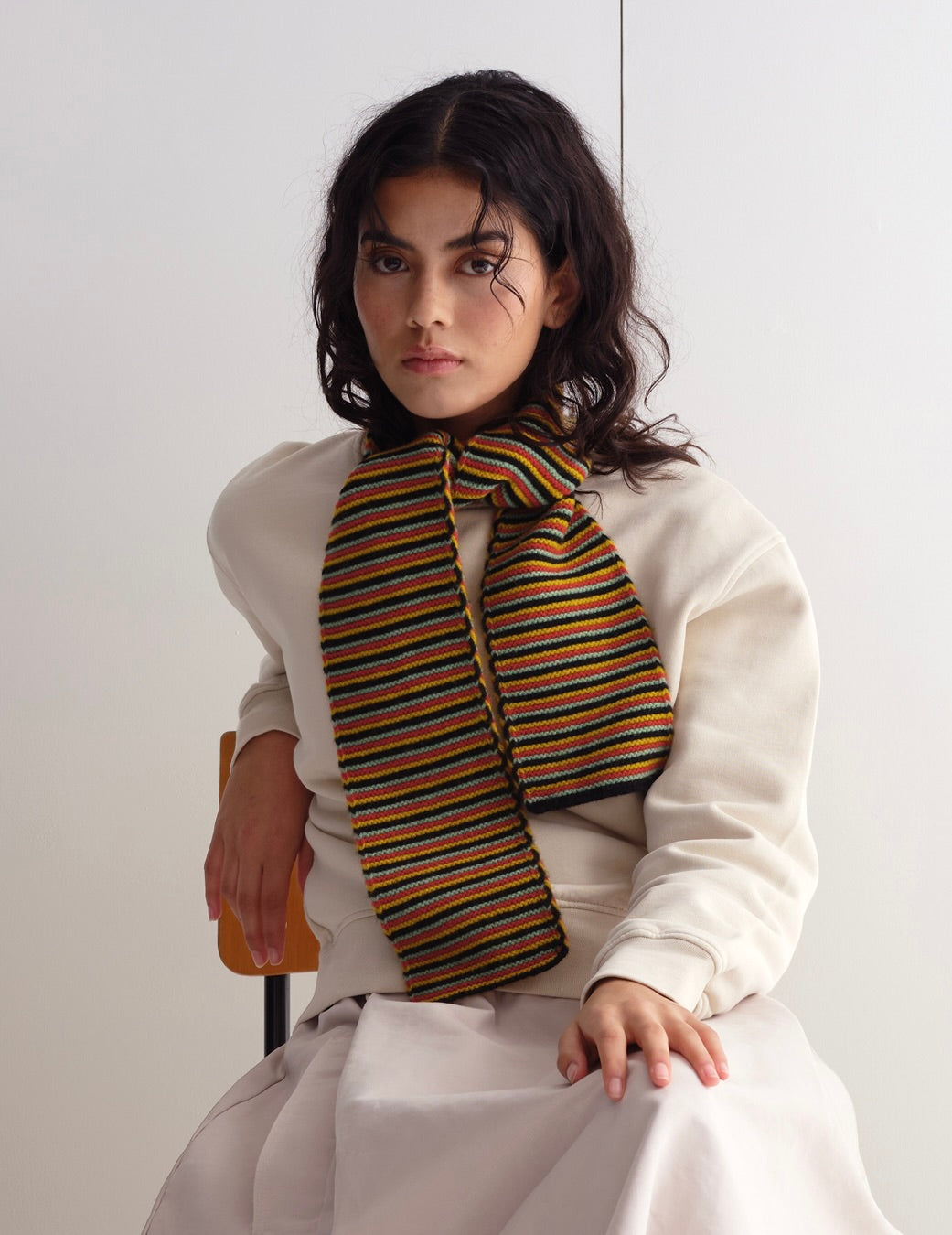 Small Garter Stitch Scarf: Multi Stripe