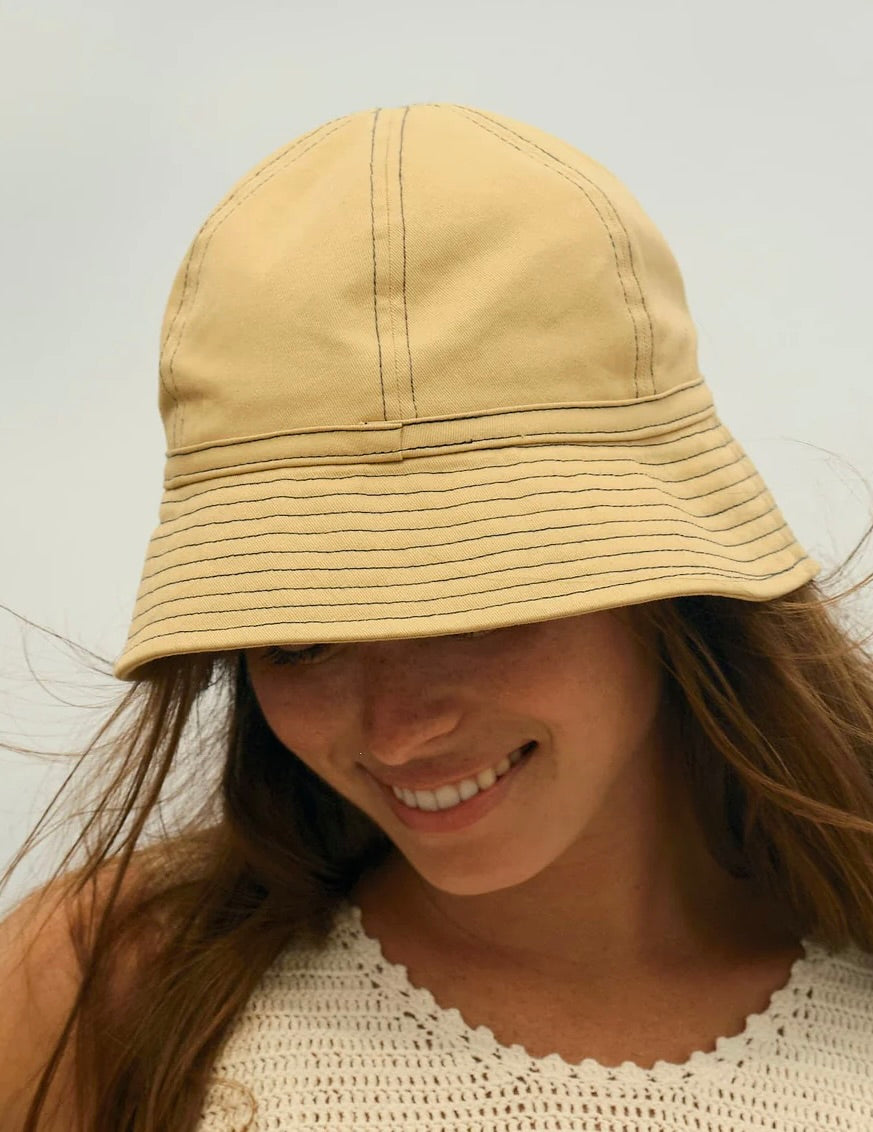 Cotton Bucket Hat: Sand
