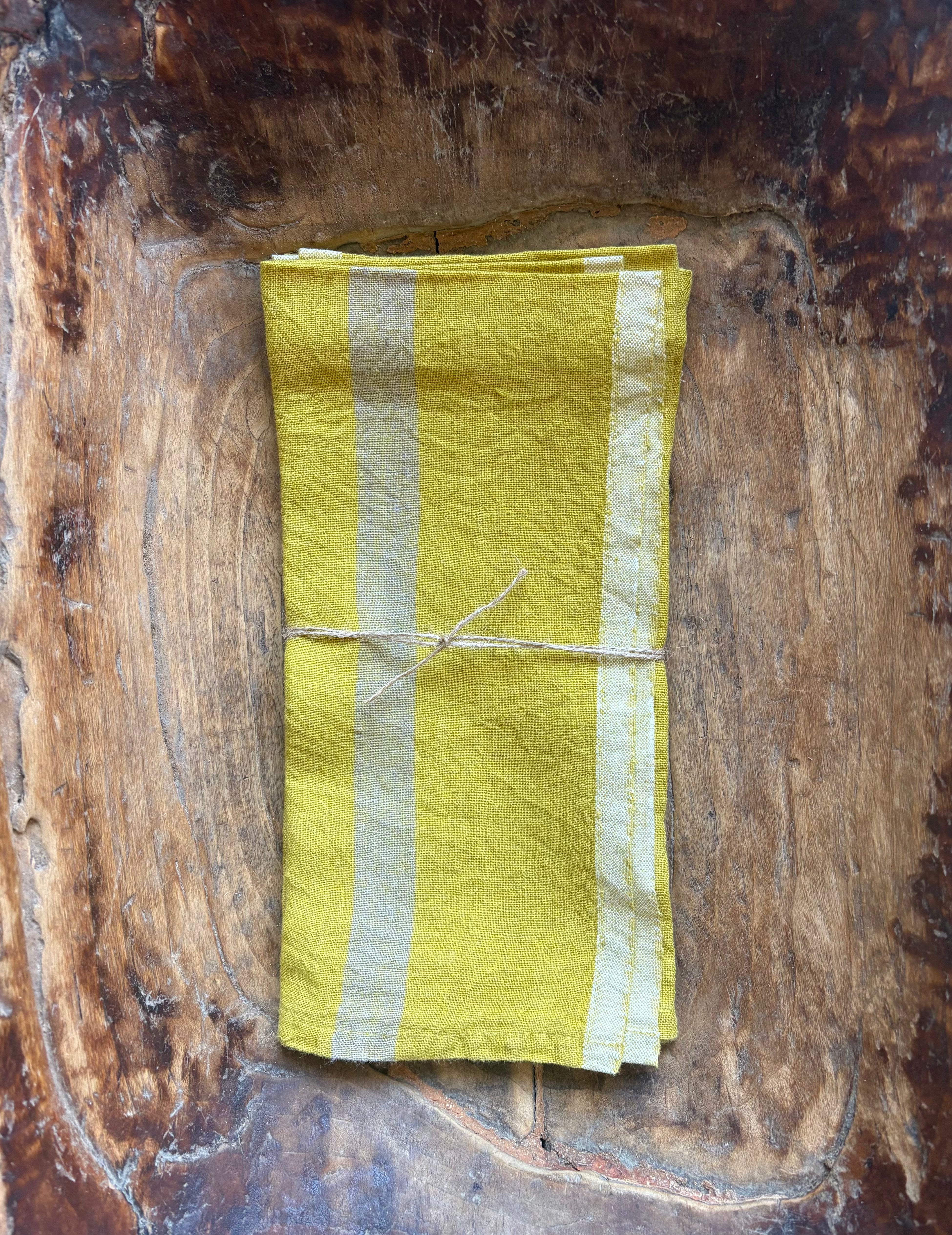 Pair / Washed Linen Napkins: Lemon