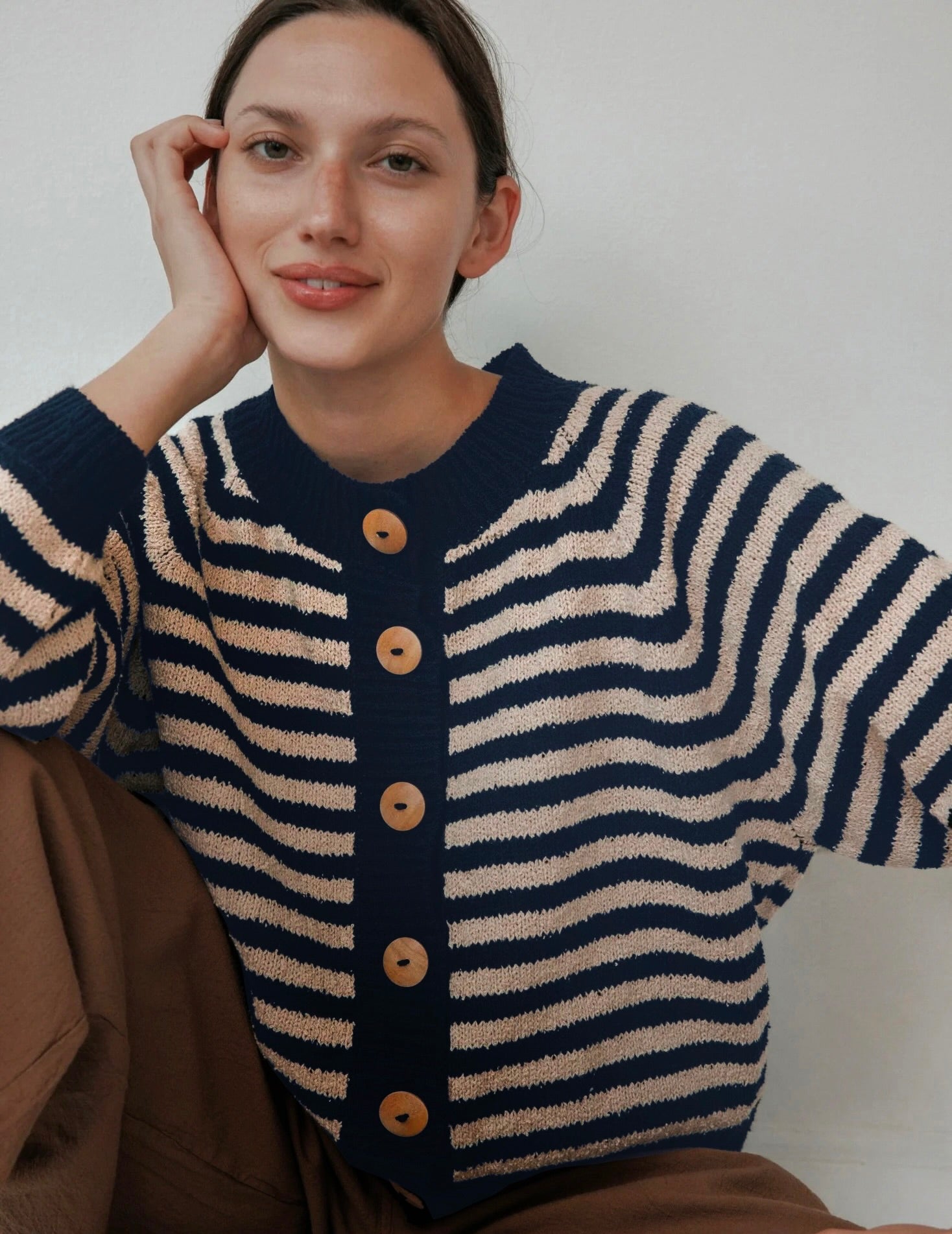 Wol Hide Striped Bomber: Navy Stripe