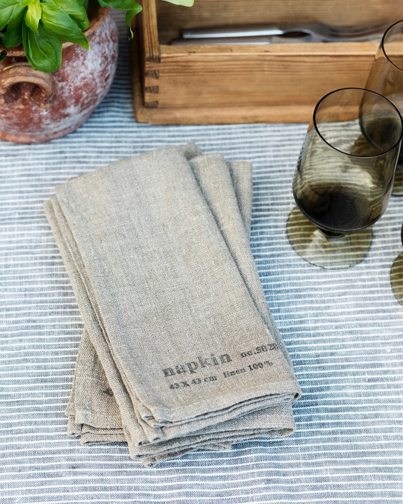 Napkin: Natural w/Stamp