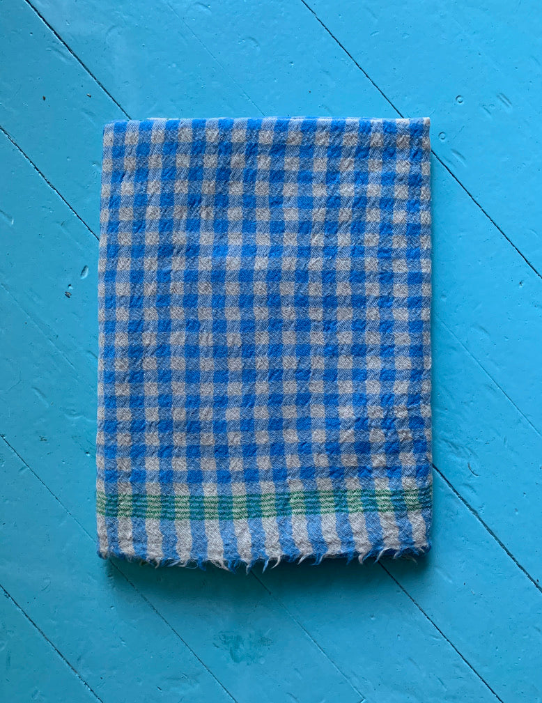 Moismont Wool Scarf: Blue Check