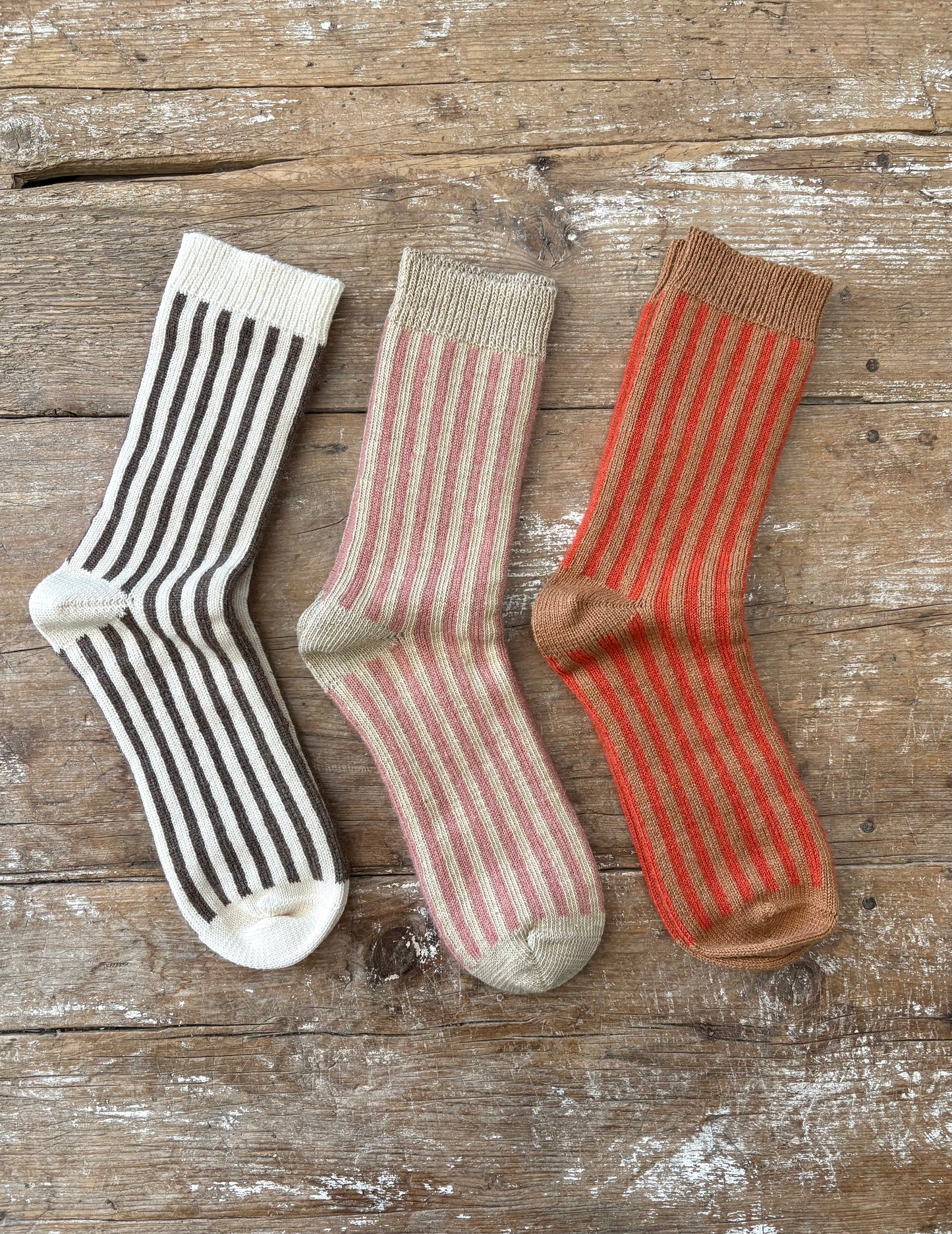 Cotton/Mohair Stripe Socks