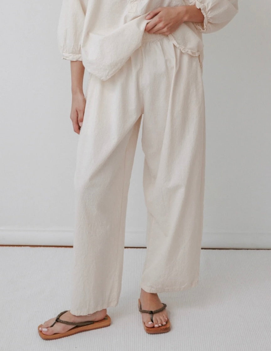 Wol Hide Wide Trouser: Natural