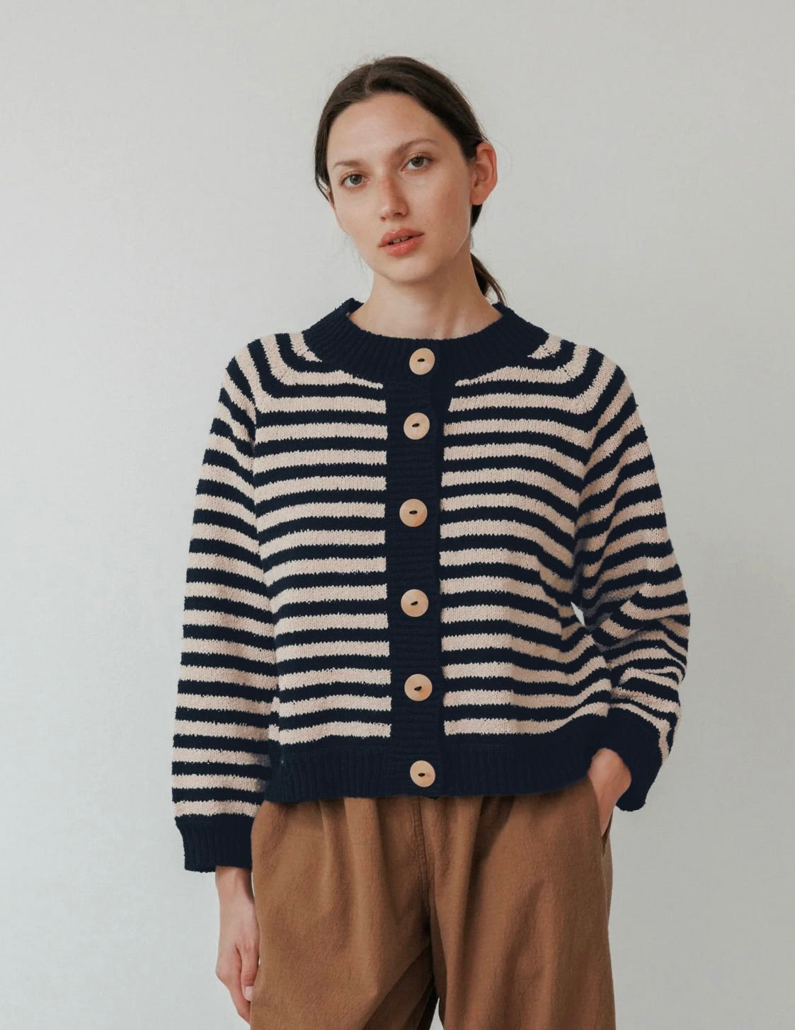 Wol Hide Striped Bomber: Navy Stripe