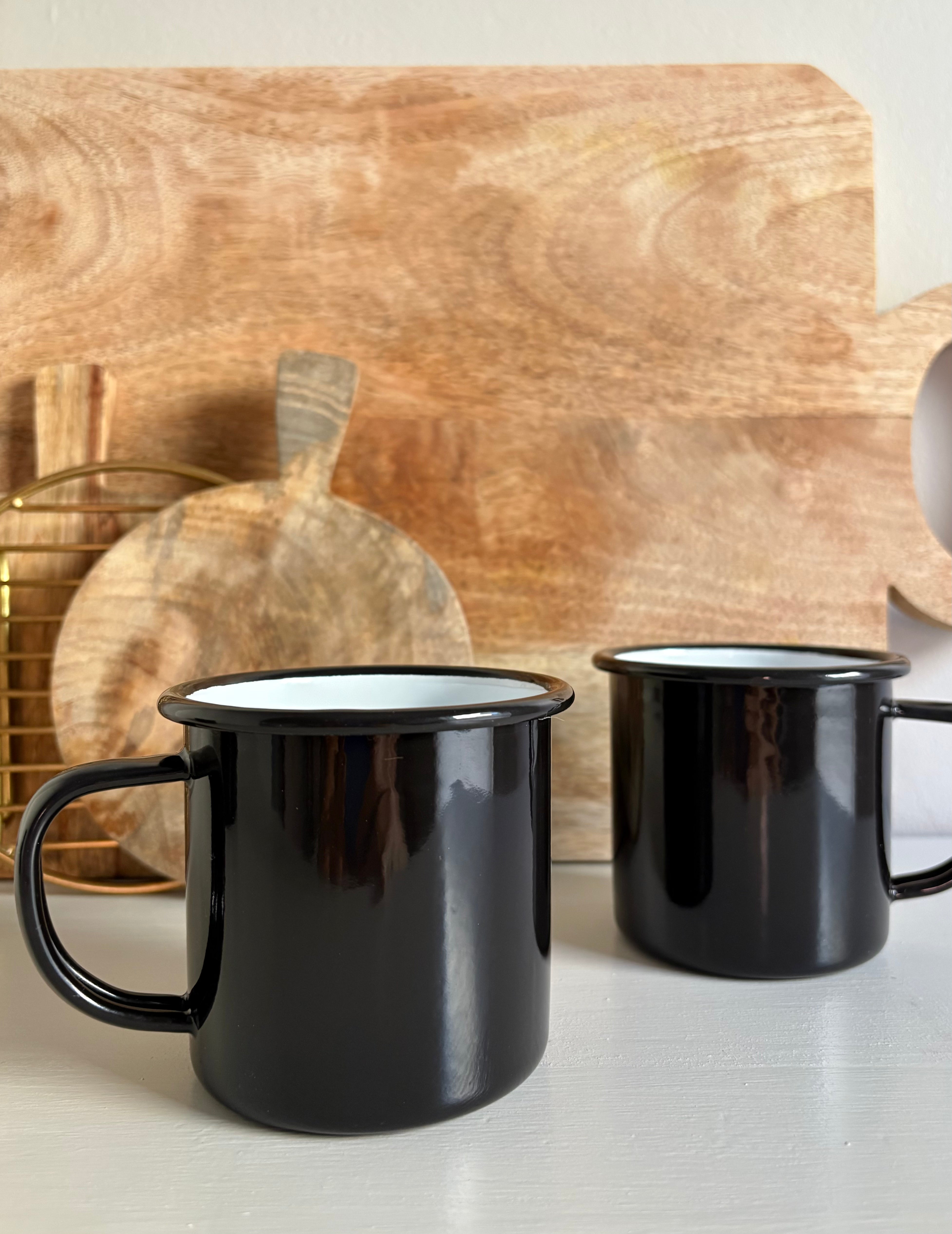 Falcon Enamelware Mug: Coal Black