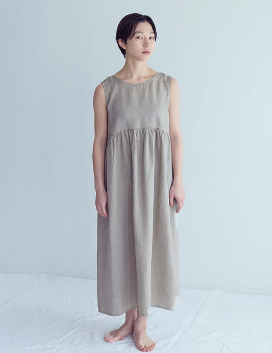 fog linen dress Laurel French Linen Dress Fog (L)