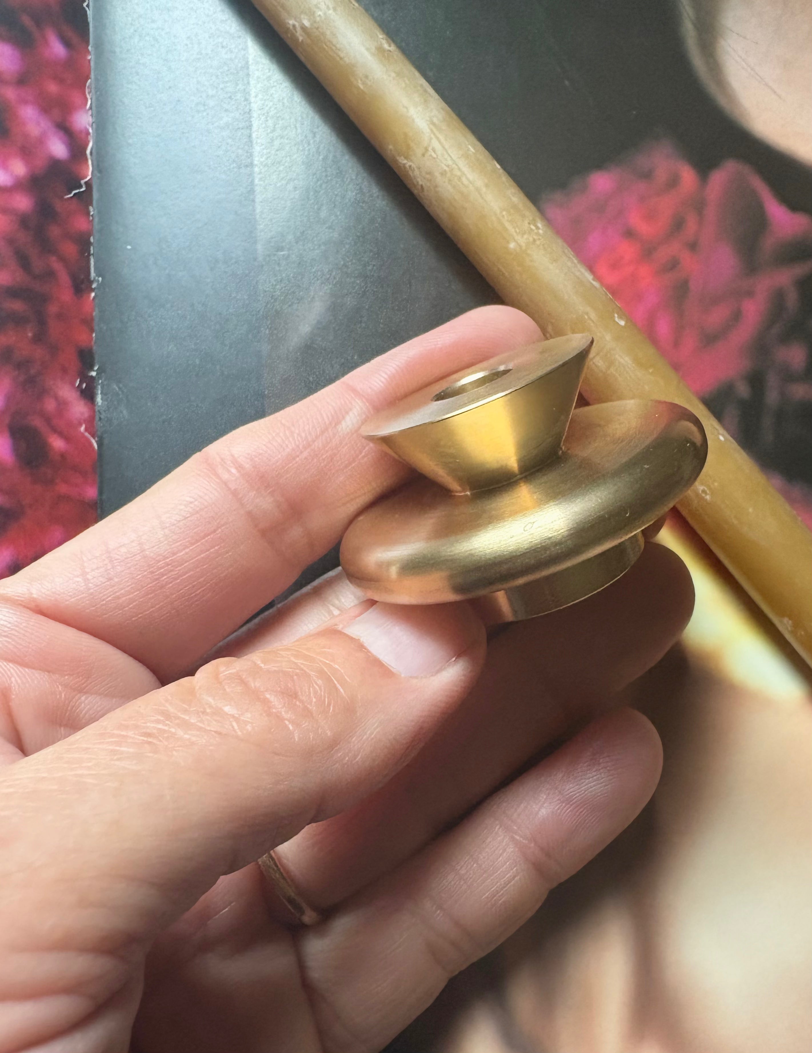 Tiny Brass Candleholder