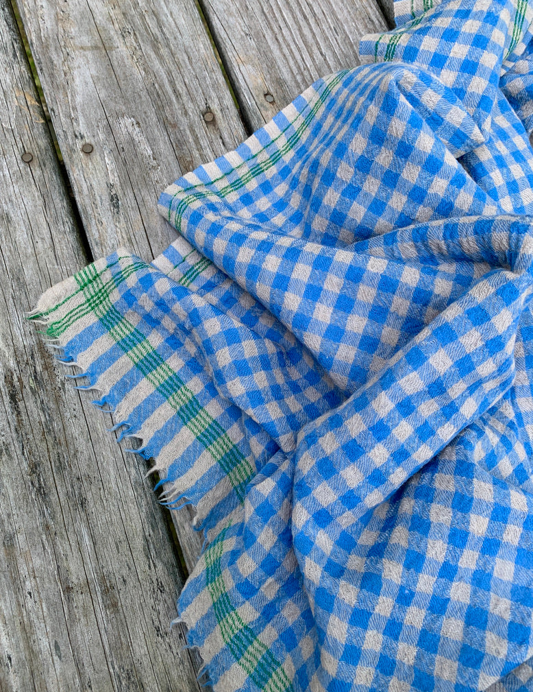 Moismont Wool Scarf: Blue Check