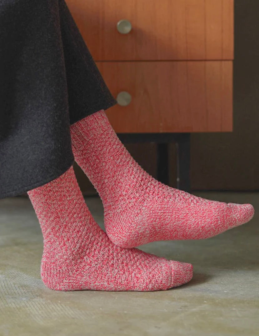 Wool / Cotton Boot Socks: Lobster Roll: Unisex