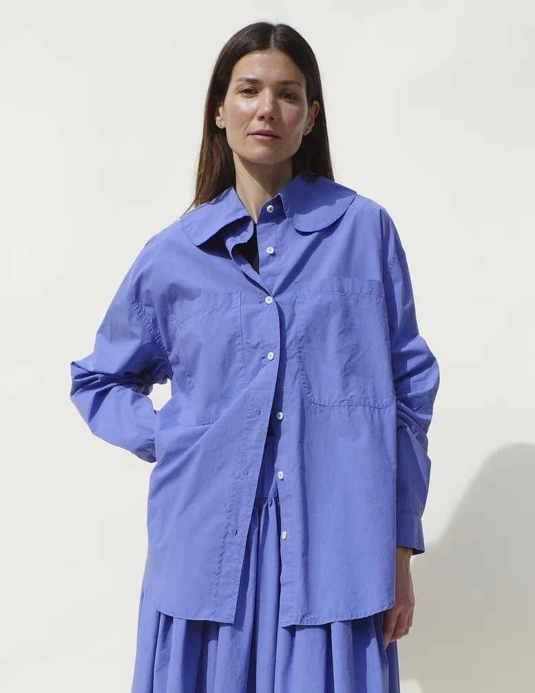Emma Rothkoph Hollis Oversized Shirt: Washed Cobalt