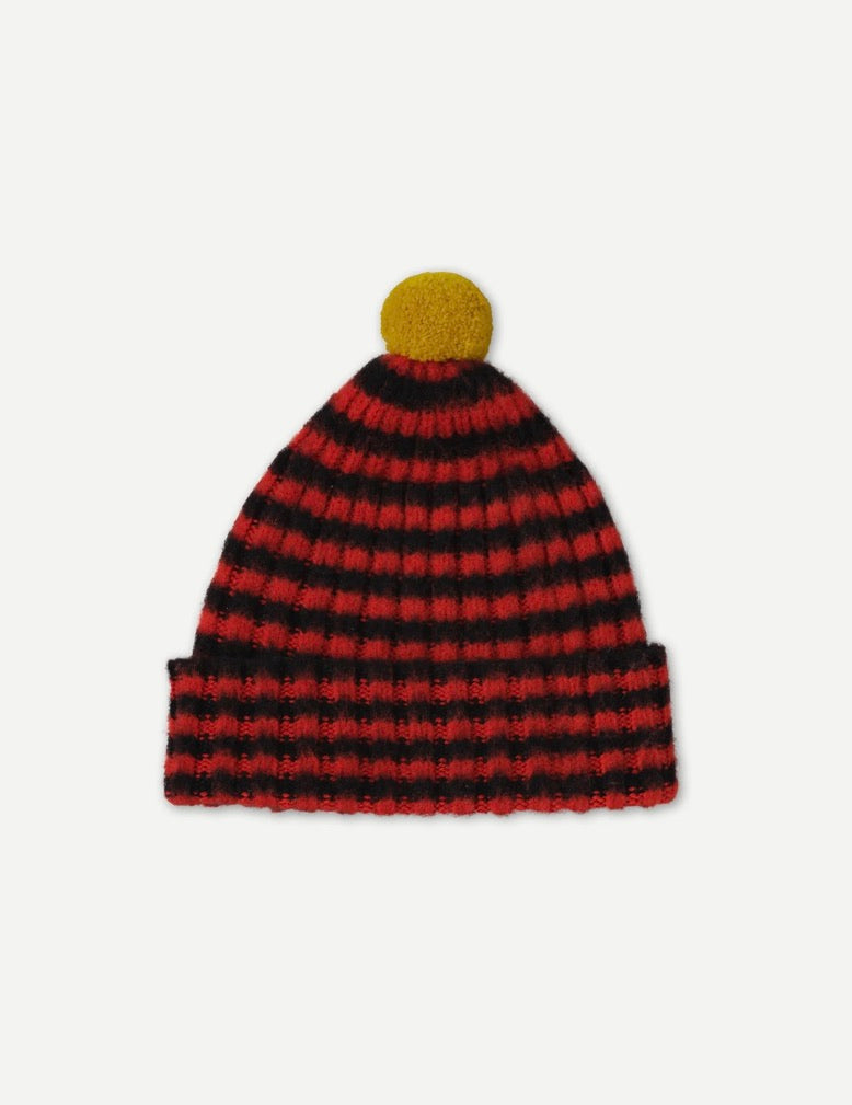 Jo Gordon Narrow Stripe Hat w/Contrast PomPom: Assorted