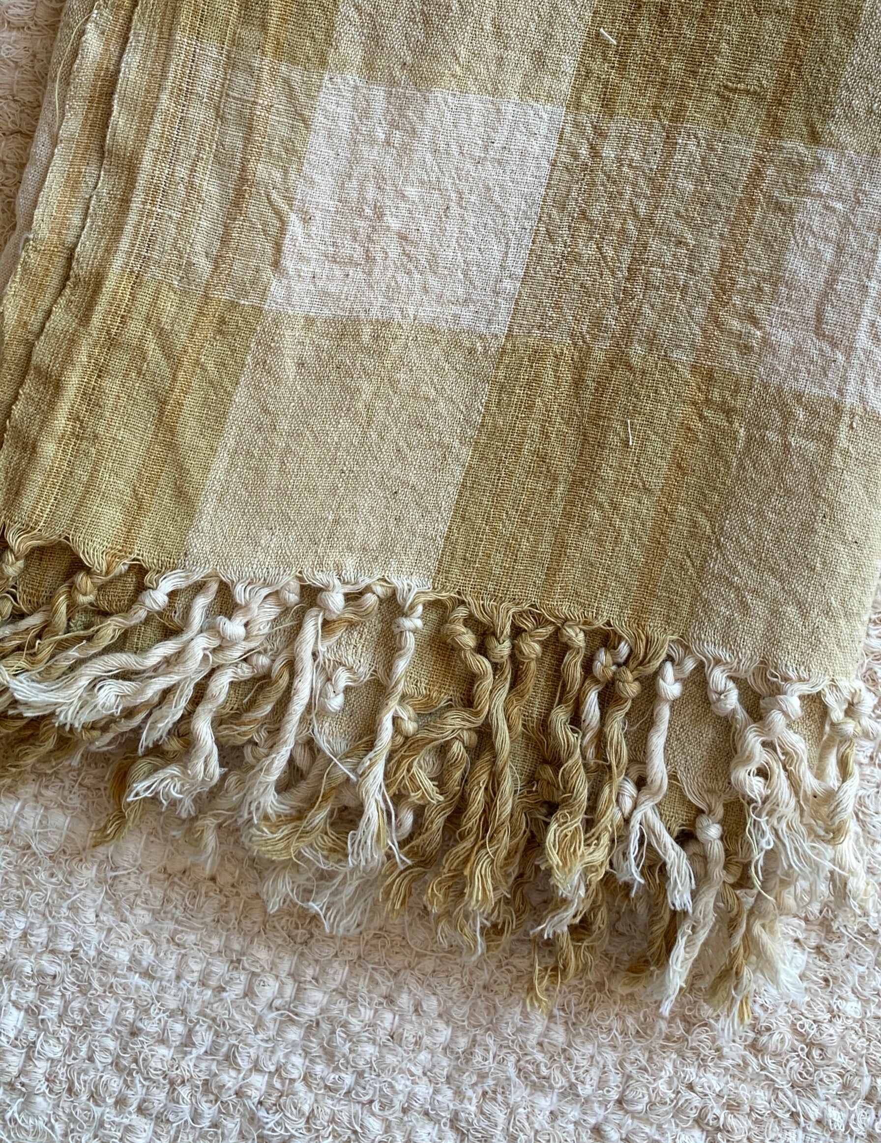 Hand-Loom Kitchen Cloth: Big Gold Check