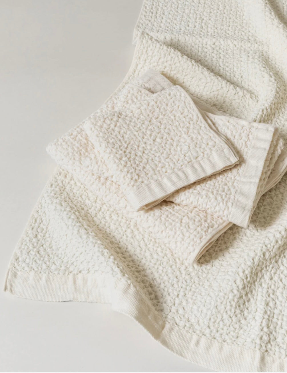 Kontex Lattice Towels: Ivory
