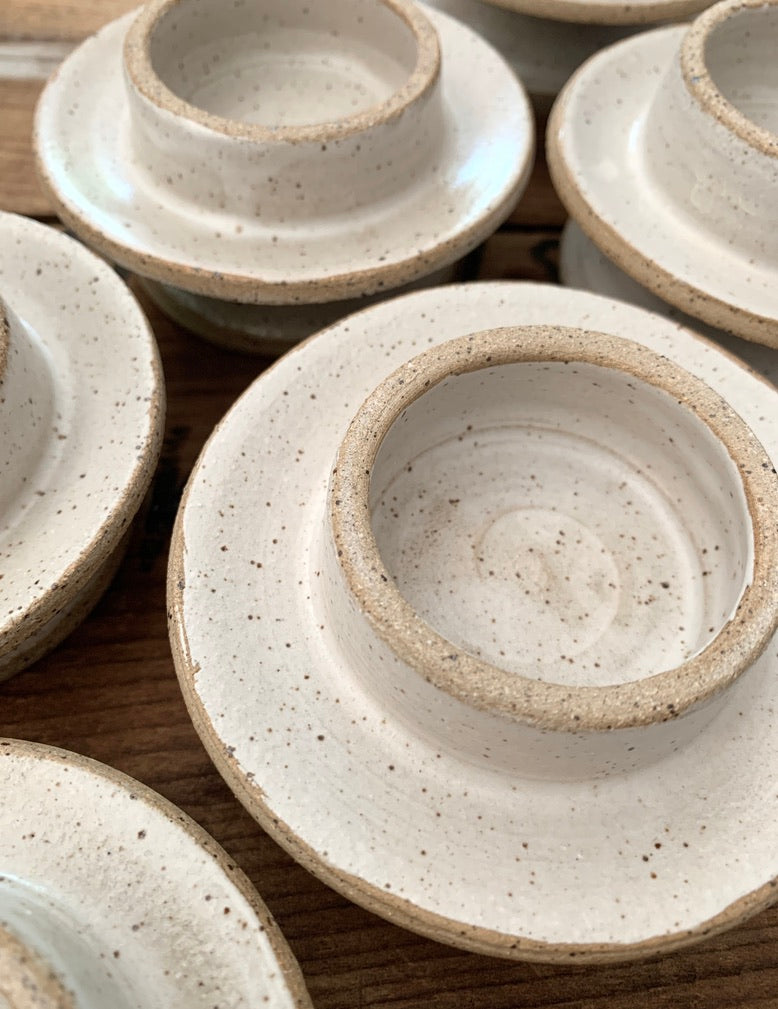 Erica Recto Stoneware Candle Holder