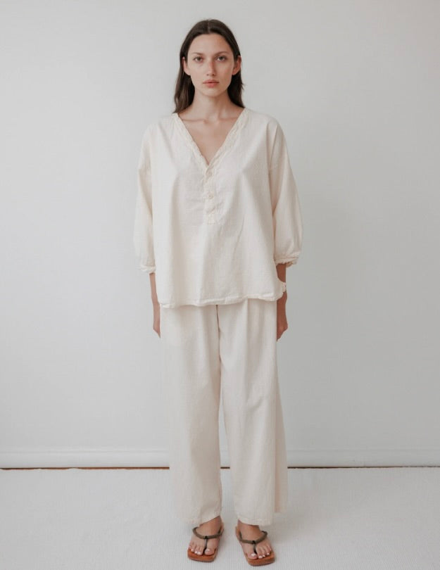 Wol Hide Wide Trouser: Natural