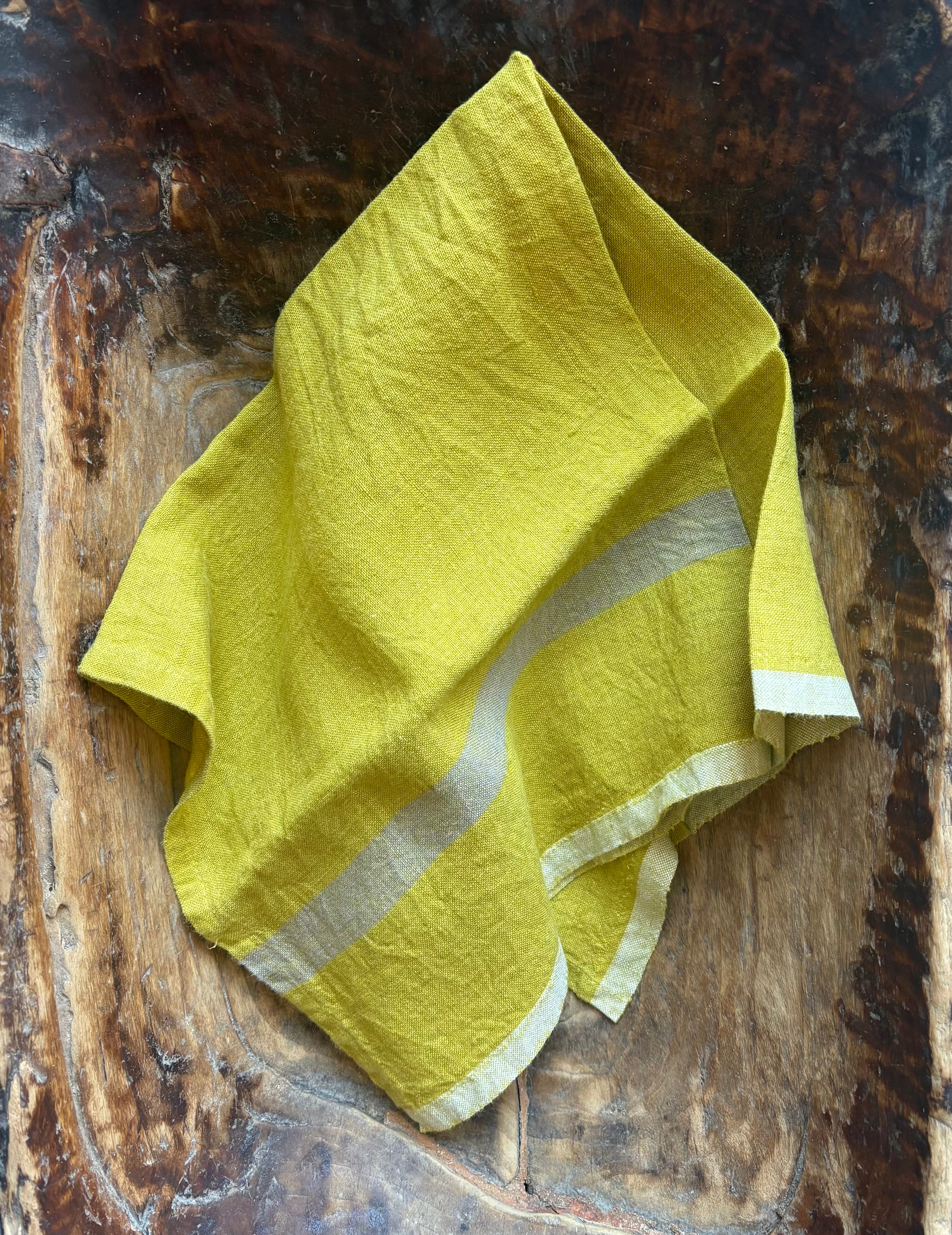 Pair / Washed Linen Napkins: Lemon