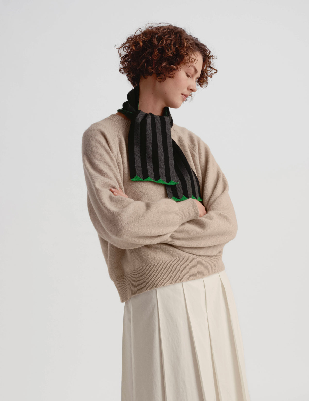 Small Vertical Stripe Scarf: 2 Color Options