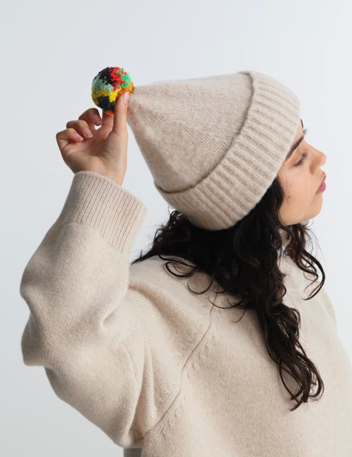 Brushed Plain Hat with PomPom