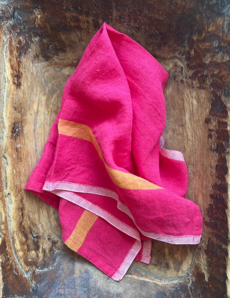 Pair / Washed Linen Napkins: Pink