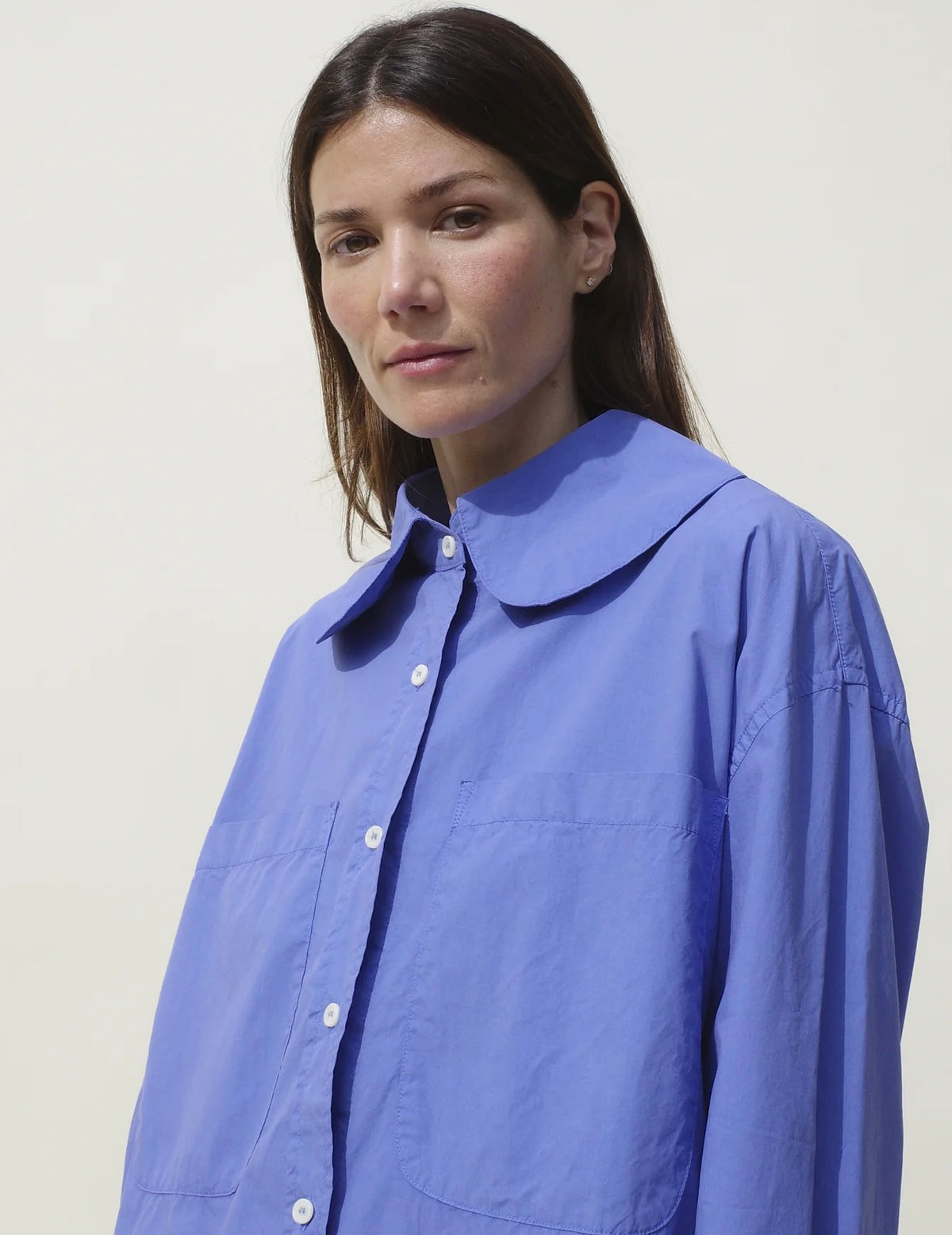 Emma Rothkoph Hollis Oversized Shirt: Washed Cobalt