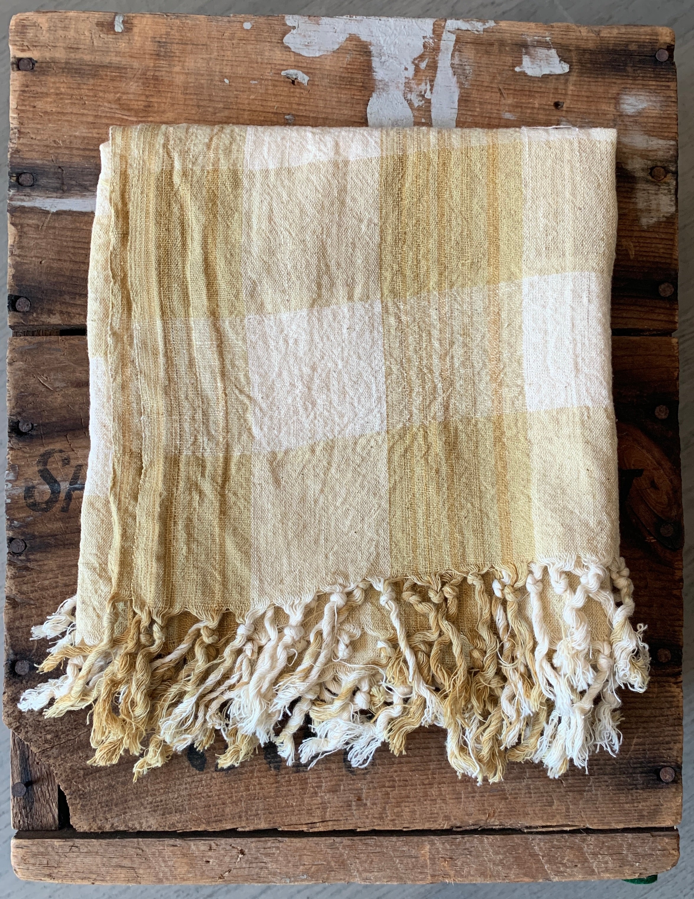 Hand-Loom Kitchen Cloth: Big Gold Check