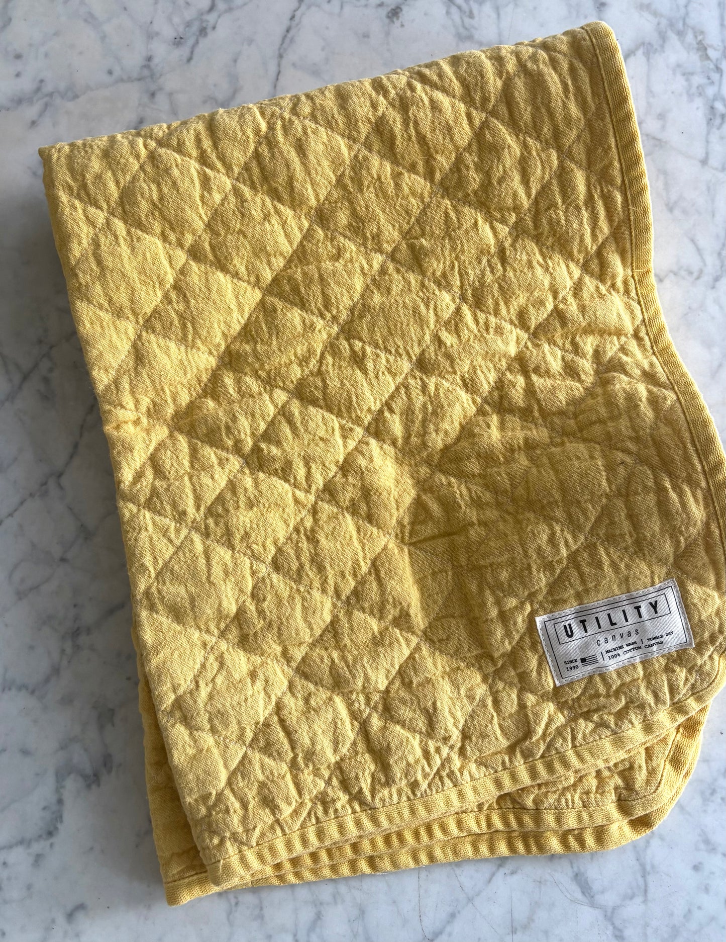 Utility Canvas: Quilted Cotton Floor Mat: Lemon