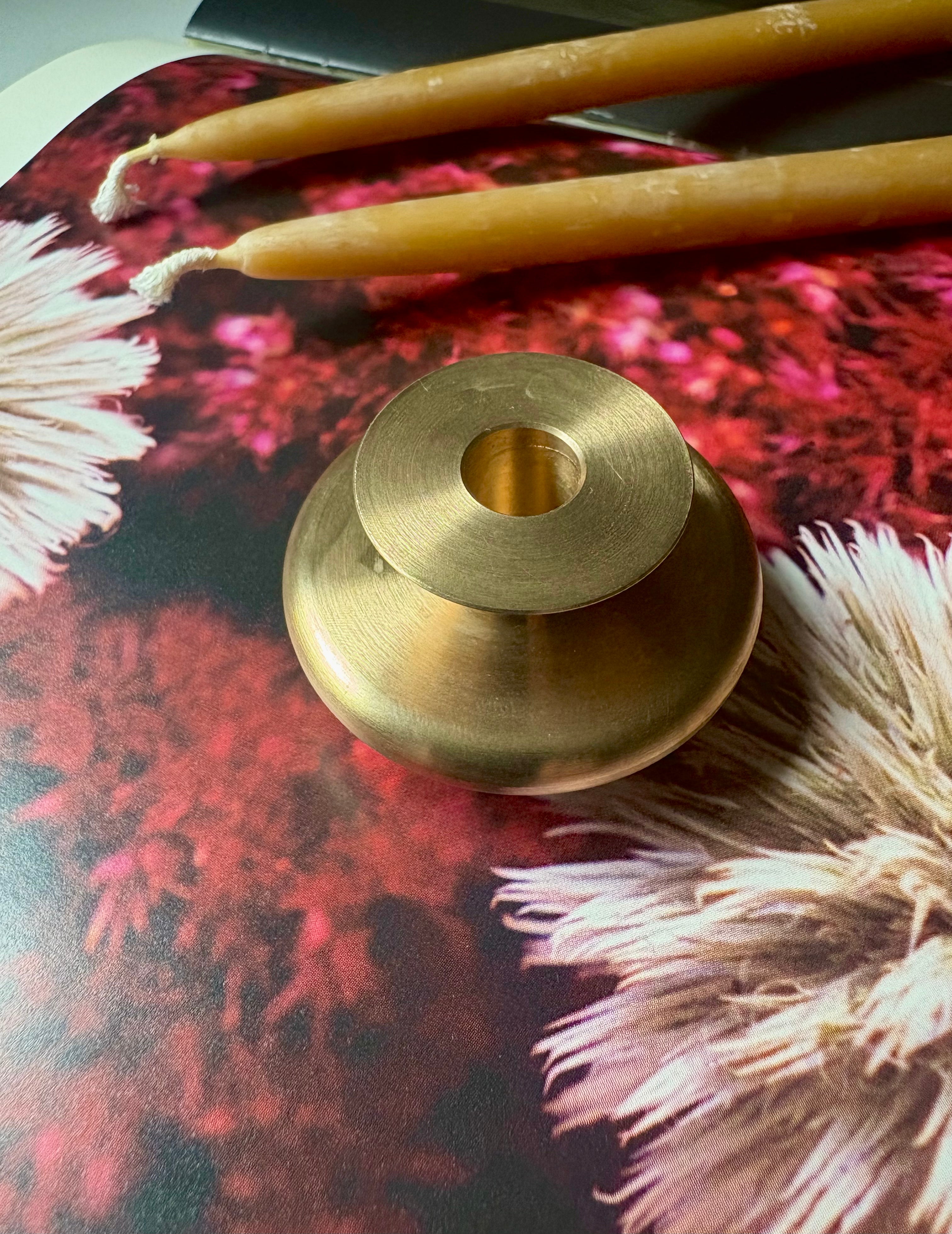 Tiny Brass Candleholder