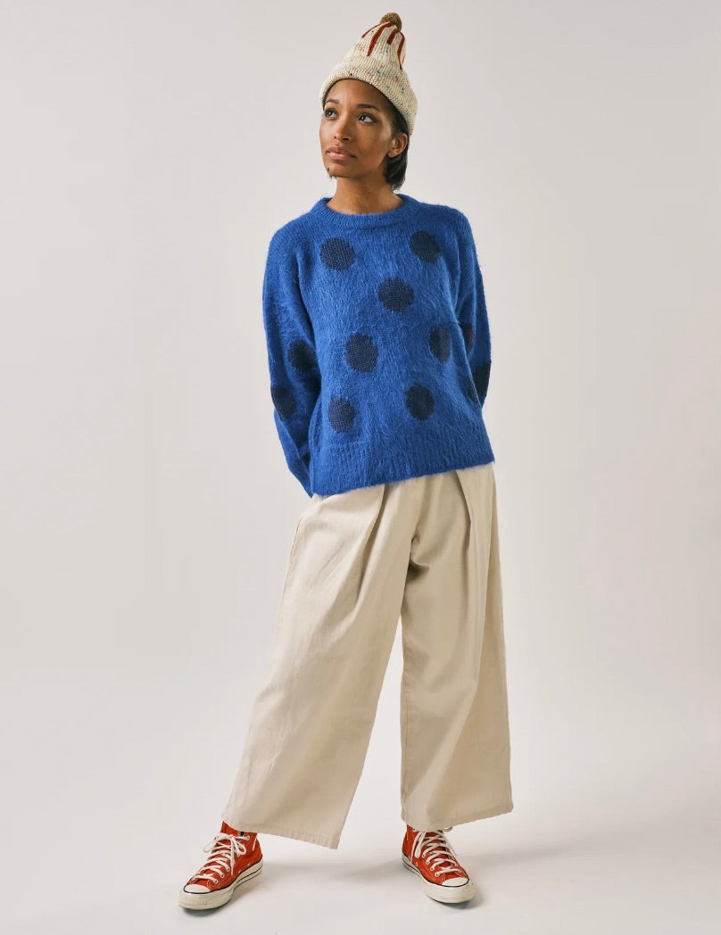 Degen: Dot Sweater: Cerulean