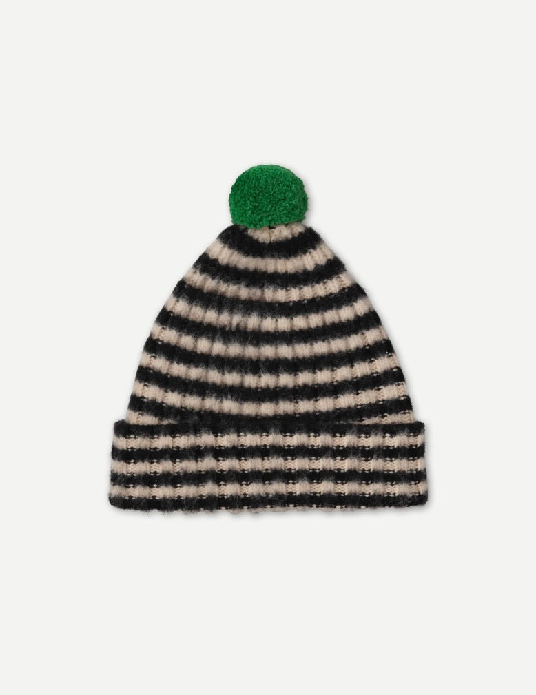 Jo Gordon Narrow Stripe Hat w/Contrast PomPom: Assorted