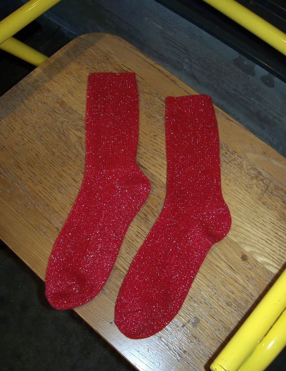 Sparkle Socks: Pointsettia