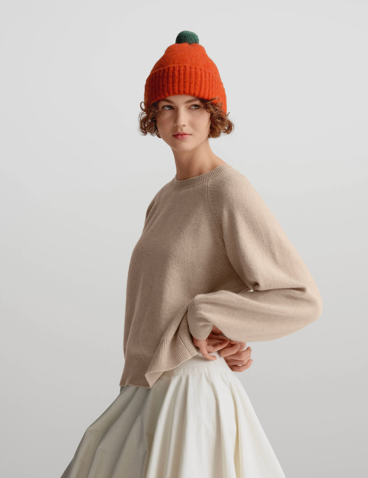 Brushed Hat with PomPom: Furnace
