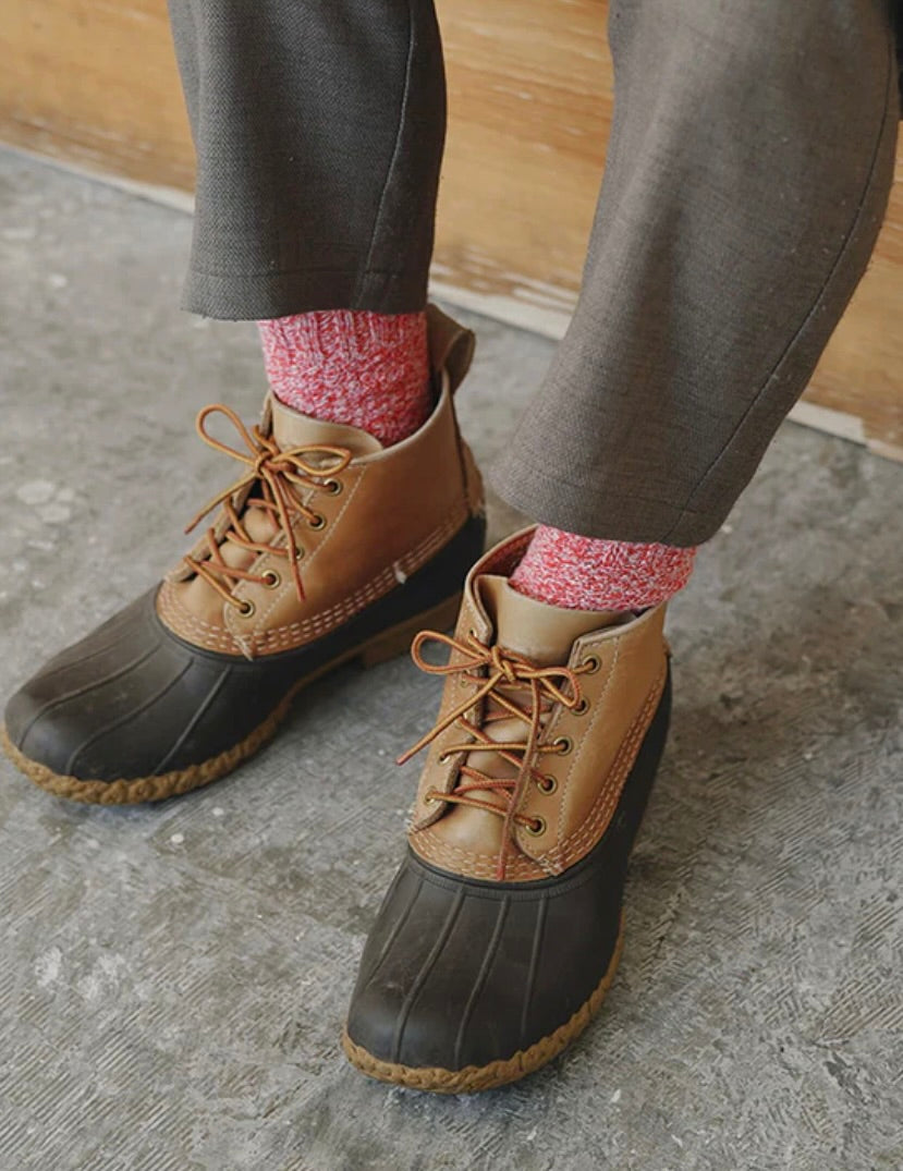 Wool / Cotton Boot Socks: Lobster Roll: Unisex