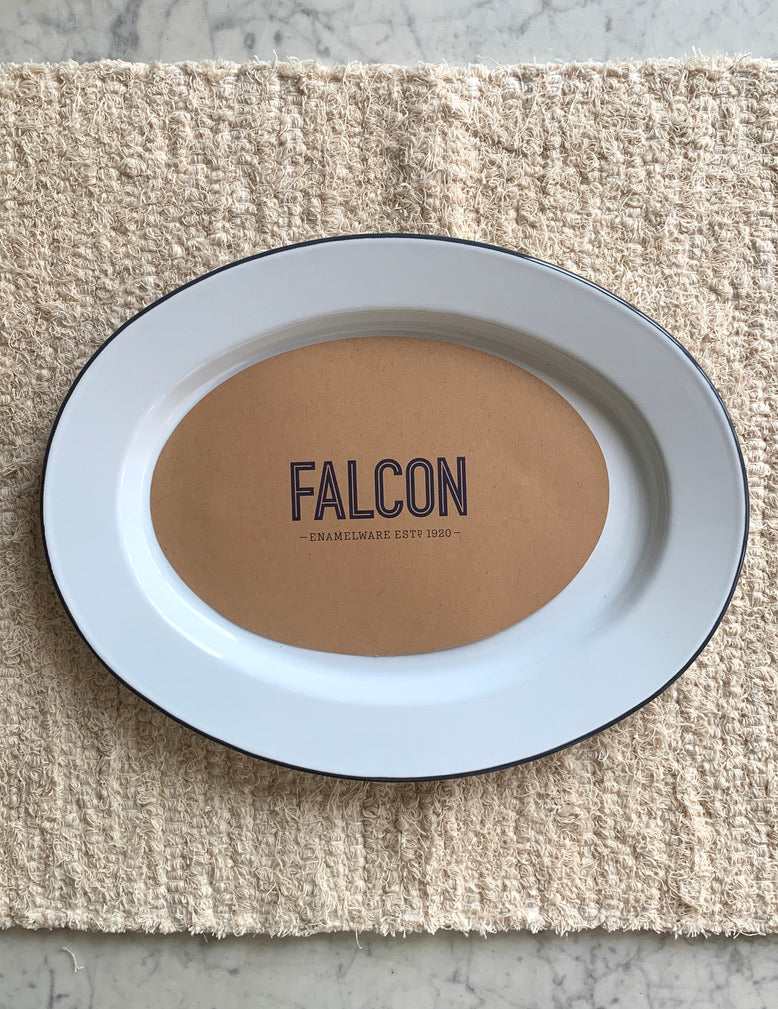 Falcon Enamelware: Oval Server: Pigeon Grey