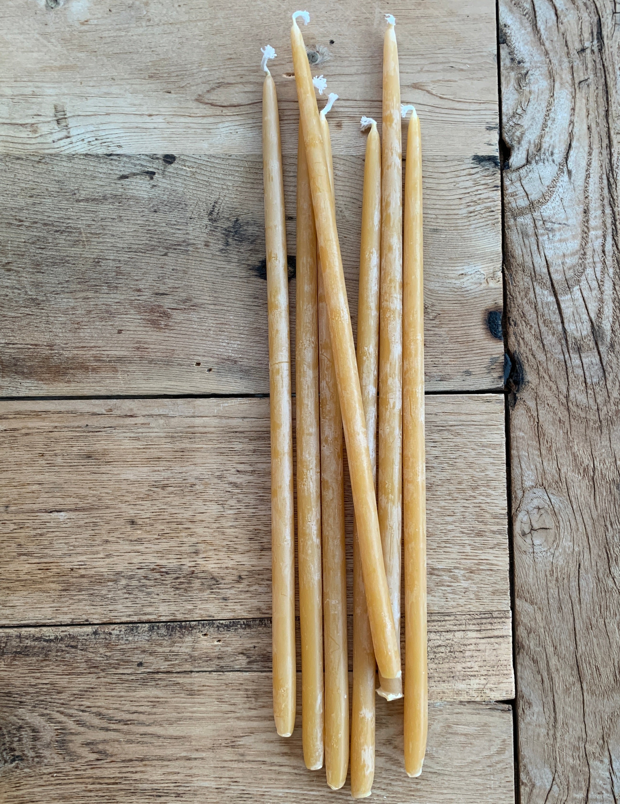 Bundle / 7 Long Beeswax Tapers