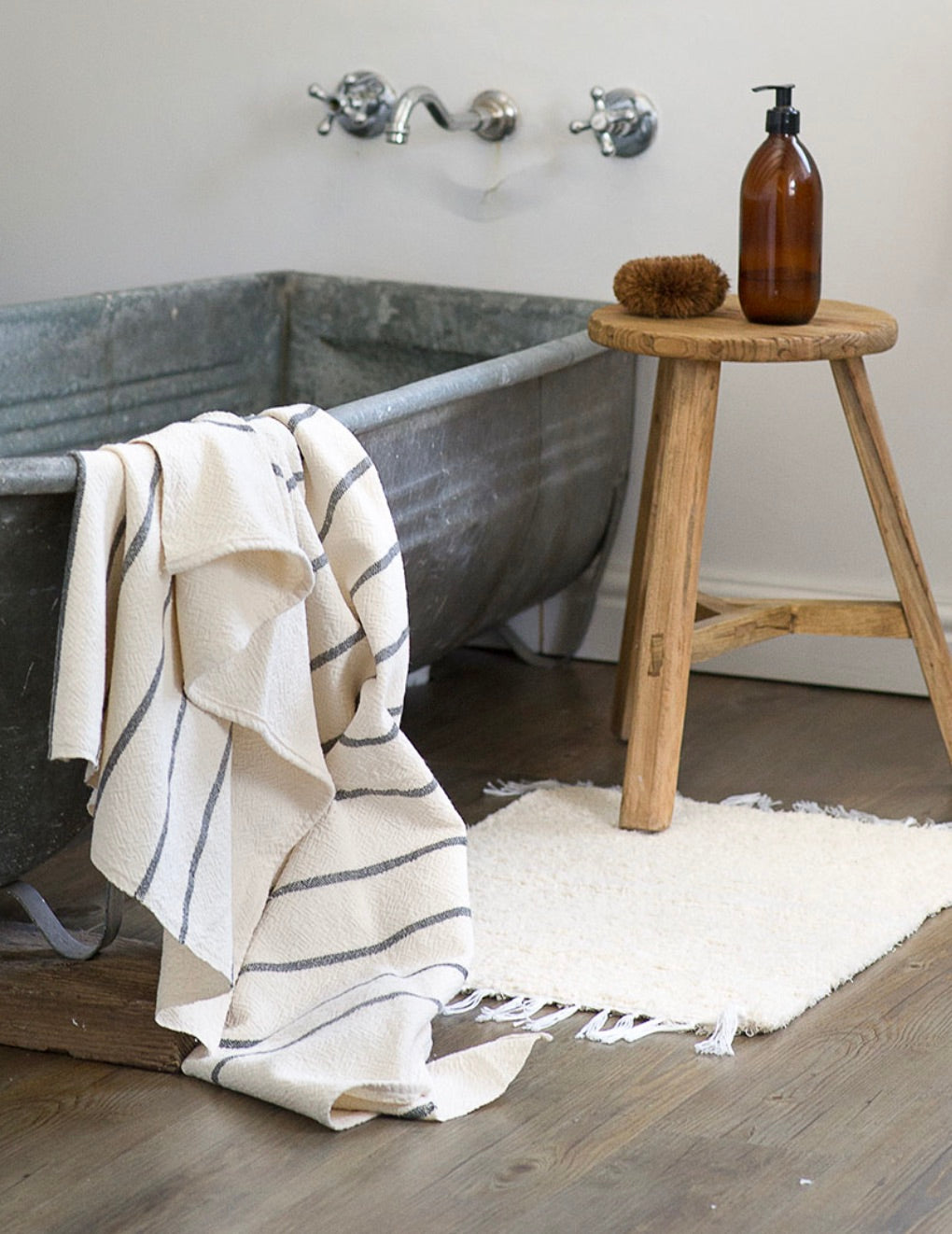 Hand-Woven Cotton Bath Mat
