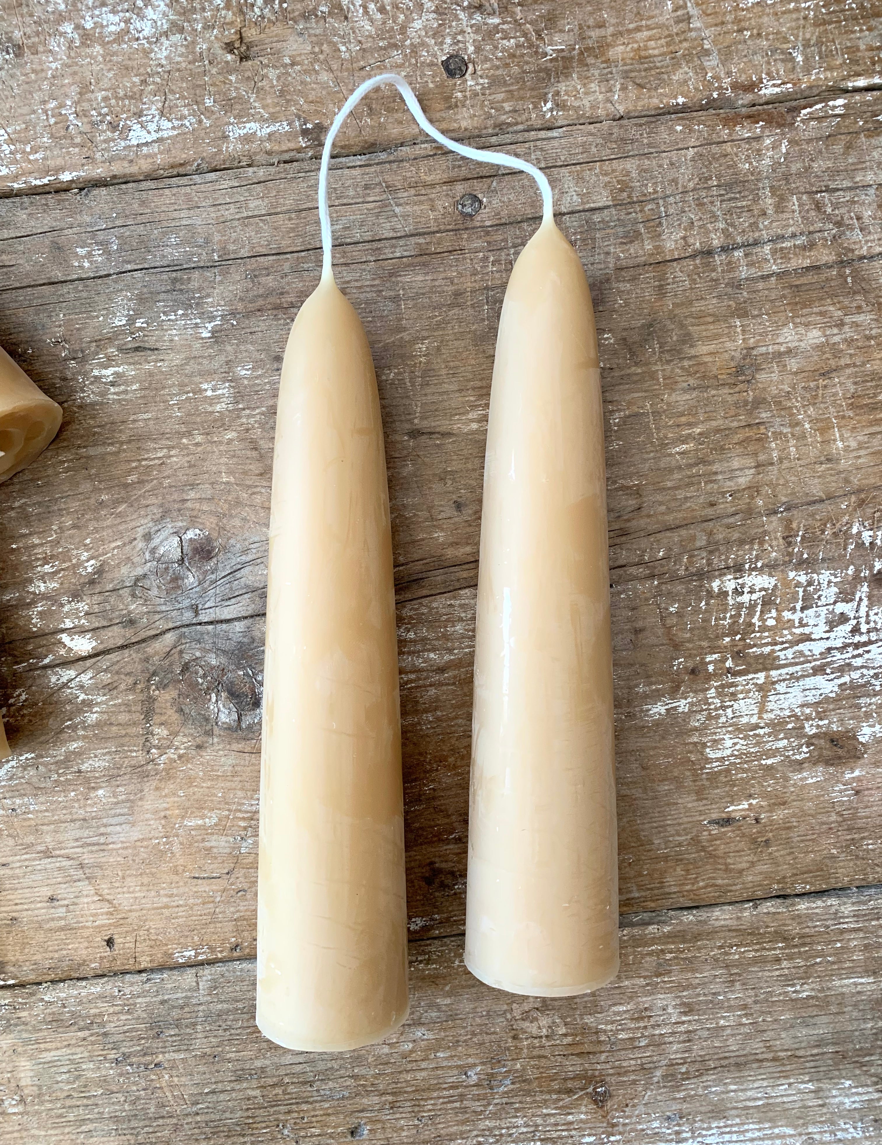 8" Stubby Beeswax Tapers